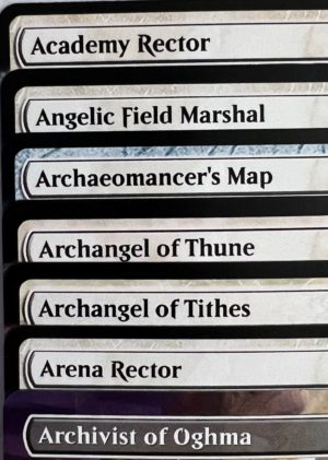 Academy Rector Angelic Field Marshal Archaeomancer's Map Archangel of Tithes Archangel of Thune Archivist of Oghma Arena Rector