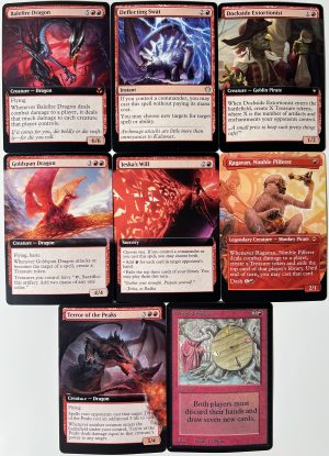 Balefire Dragon Deflecting Swat Dockside Extortionist Goldspan Dragon Jeska’s Will Ragavan, Nimble Pilferer Terror of the Peaks Wheel of Fortune