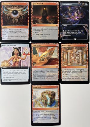 Chrome Mox Grim Monolith Jeweled Lotus Lion's Eye Diamond Lotus Petal Mana Crypt Mana Vault