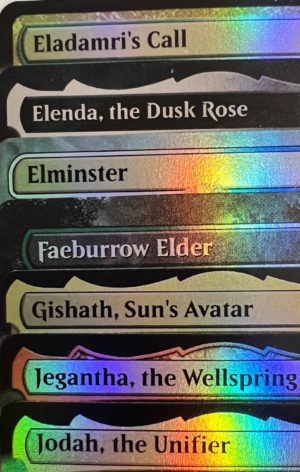 Elenda, the Dusk Rose Eladamri's Call Elminster Faeburrow Elder Gishath, Sun's Avatar Jegantha, the Wellspring Jodah, the Unifier