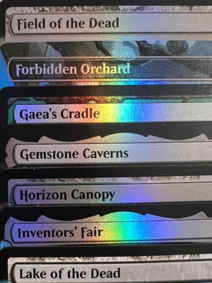 Field of the Dead Forbidden Orchard Gaea's Cradle Gemstone Caverns Horizon Canopy Inventors' Fair Lake of the Dead