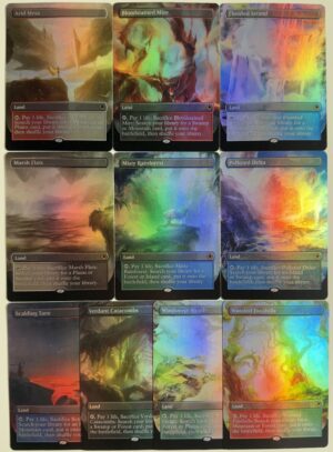 FOIL Showcase Arid Mesa Bloodstained Mire Flooded Strand Marsh Flats Misty Rainforest Polluted Delta Scalding Tarn Verdant Catacombs Windswept Heath Wooded Foothills