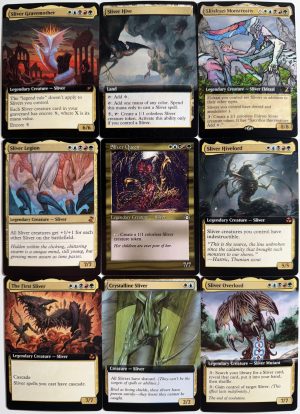 Sliver Gravemother Crystalline Sliver Sliver Hive Sliver Hivelord Sliver Legion Sliver Queen Sliver Overlord The First Sliver Slivdrazi Monstrosity