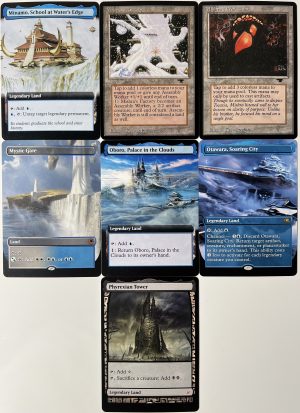 Minamo, School at Water's Edge Mishra's Factory Mishra's Workshop Mystic Gate Oboro, Palace in the Clouds Otawara, Soaring City Phyrexian Tower