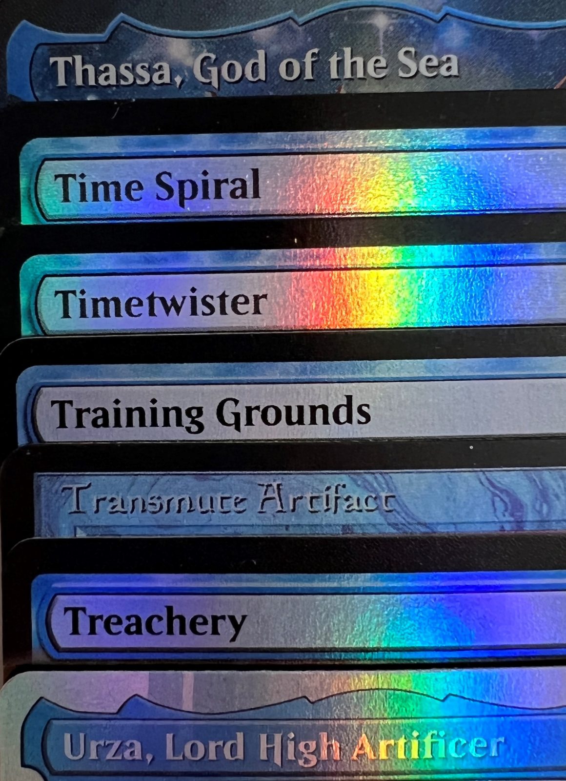 Thassa, God of the Sea Time Spiral Timetwister Training Grounds Transmute Artifact Treachery Urza, Lord High Artificer