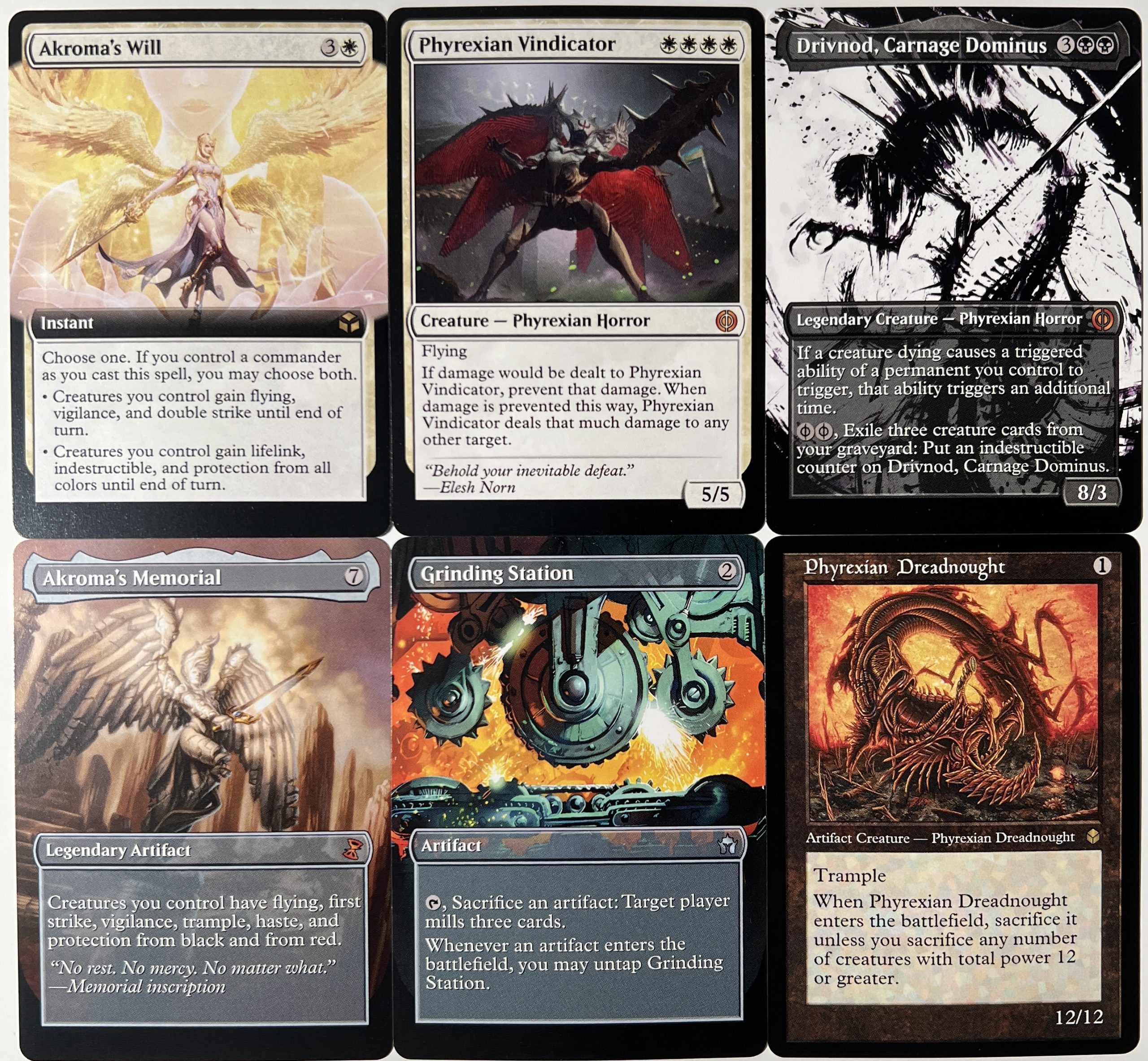 Akroma’s Will Phyrexian Vindicator Drivnod, Carnage Dominus Akroma’s Memorial Grinding Station Phyrexian Dreadnought