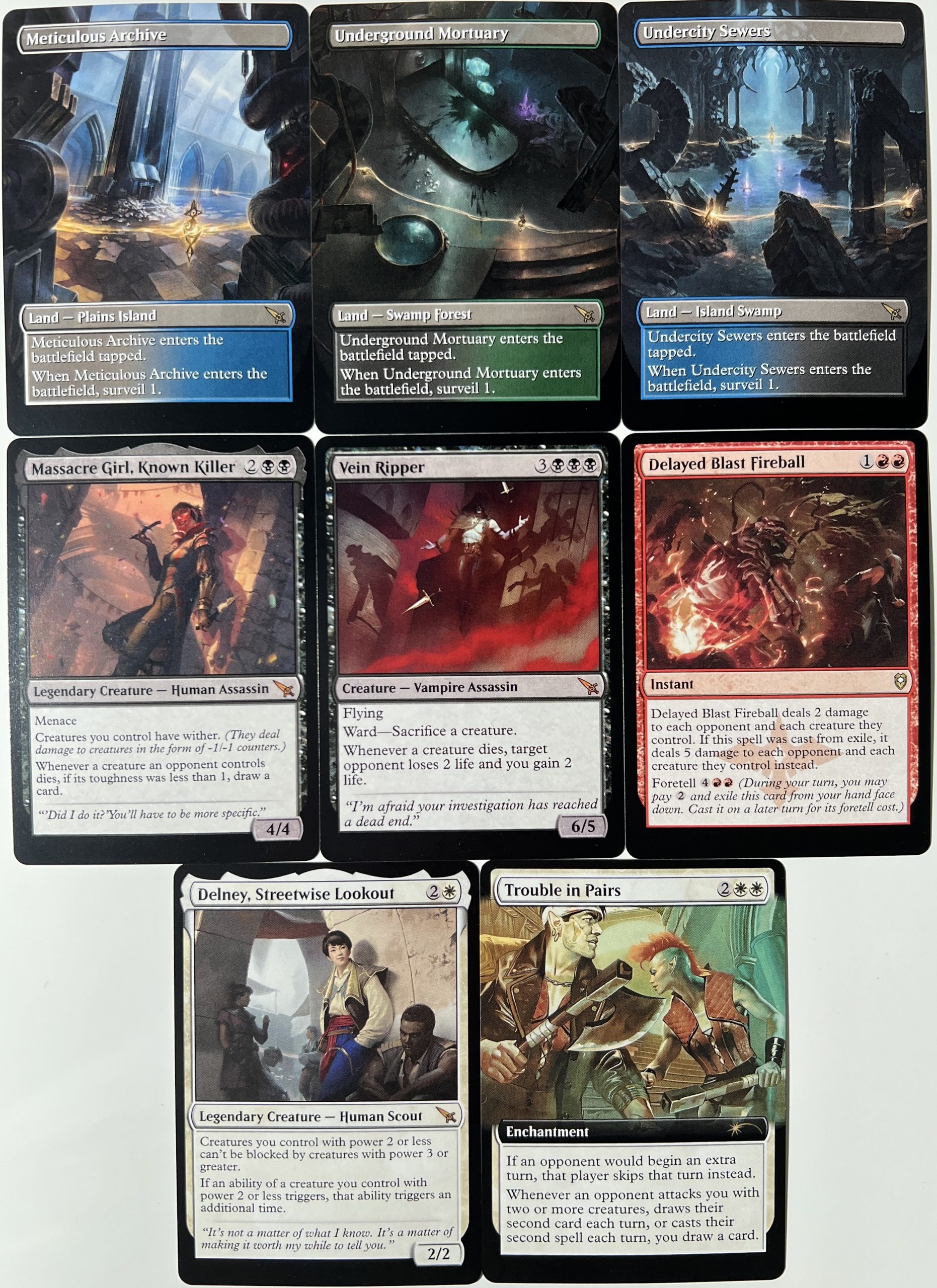 Meticulous Archive Underground Mortuary Undercity Sewers Massacre Girl, Known Killer Vein Ripper Delayed Blast Fireball Delney, Streetwise Lookout Trouble in Pairs