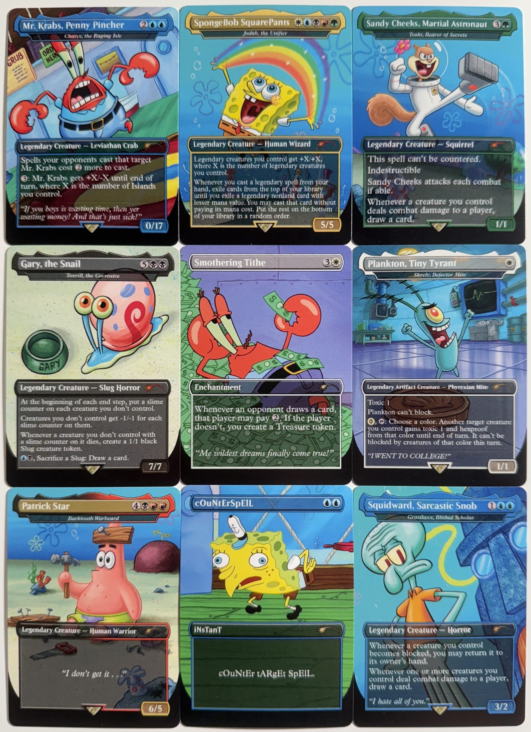 SpongeBob Secret Lair set Smothering Tithe Counterspell